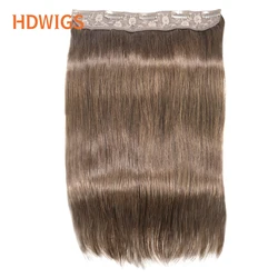 Clip in One Piece Straight 10inches with 5clips Human Hair Extension Brazilian Remy Hairpiece Clip in Hair Extensions Natural