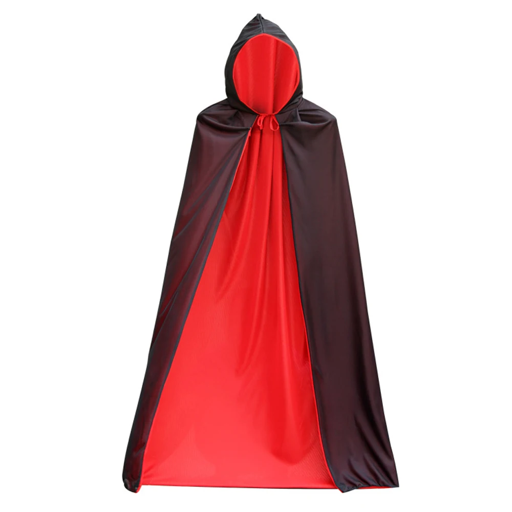 Erwachsene Kinder Halloween Cosplay Vampir Umhang Cape Männer Frauen Kleiden Party Cosplay Kostüm Rot Schwarz Doppel Seite Tragen Mit Kapuze Mantel