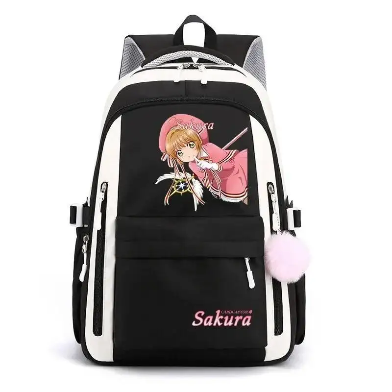 

Аниме игра дышащая сетка черный, синий, розовый, фиолетовый Card Captor Sakura Kadokyaputa Sakura школьные сумки рюкзаки для девочек и мальчиков