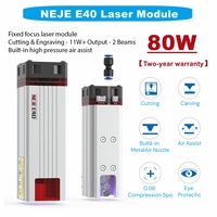 NEJE E40 Fixed-Focus Dual Beam Diodes 80W Laser Module for Metal Engraving and Professional Wood Cutting Tools