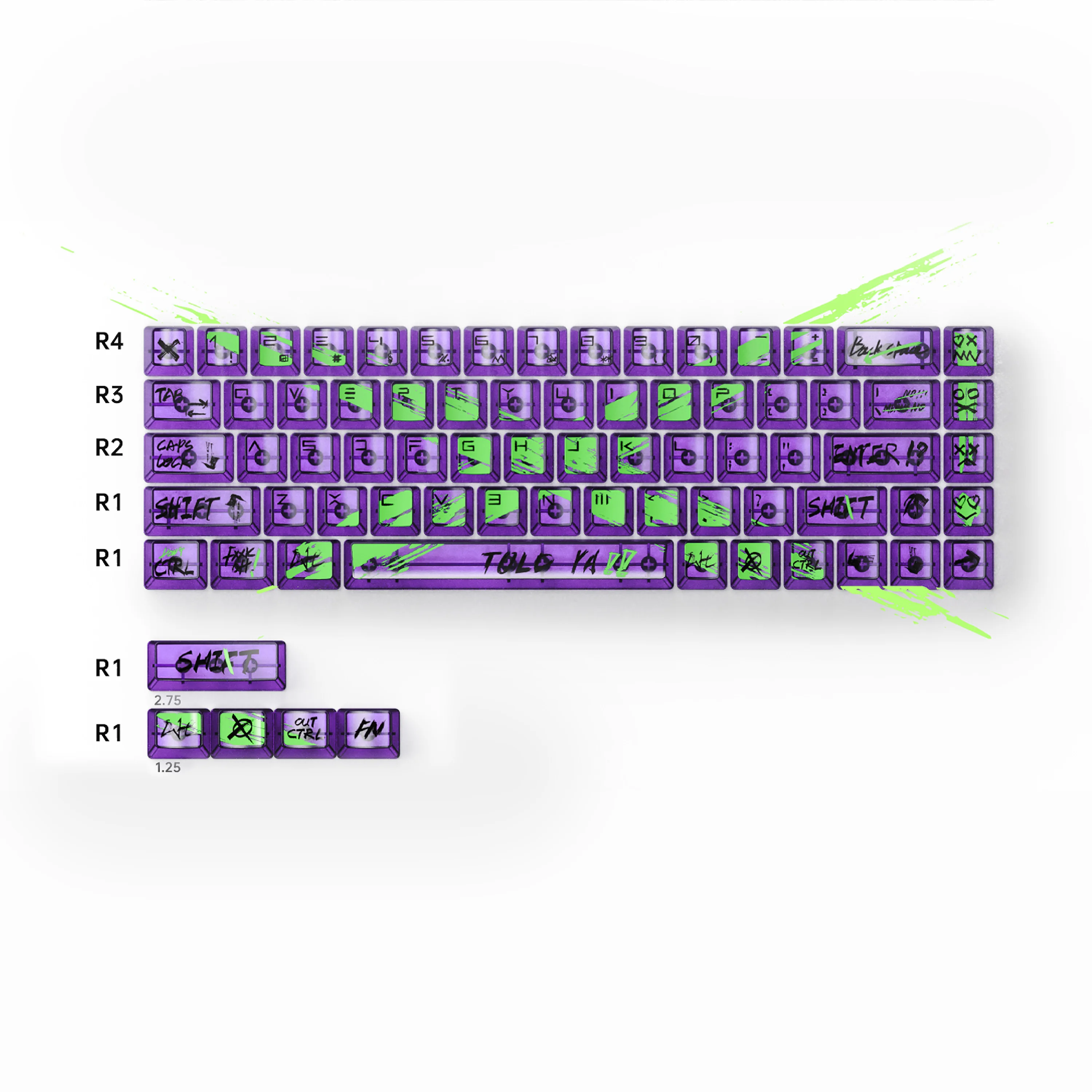 

73PCS Keycaps Transparent 60 Layout Pc Material Light Transmission Mechanical Keyboards 73pcs Original Height Laptop Desktop