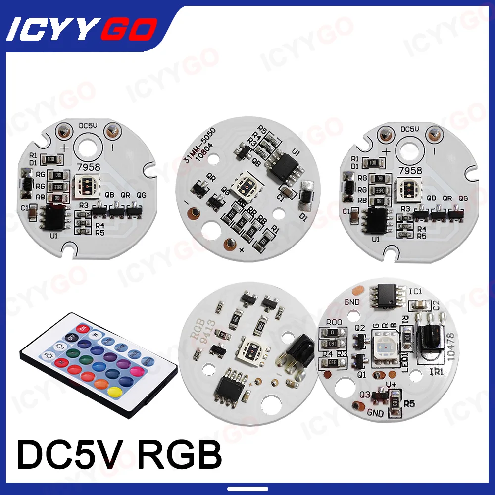 5V Low Voltage RGB High Brightness Colorful Gradient Circular Plate Light Source With Remote Control LED Light Source Board