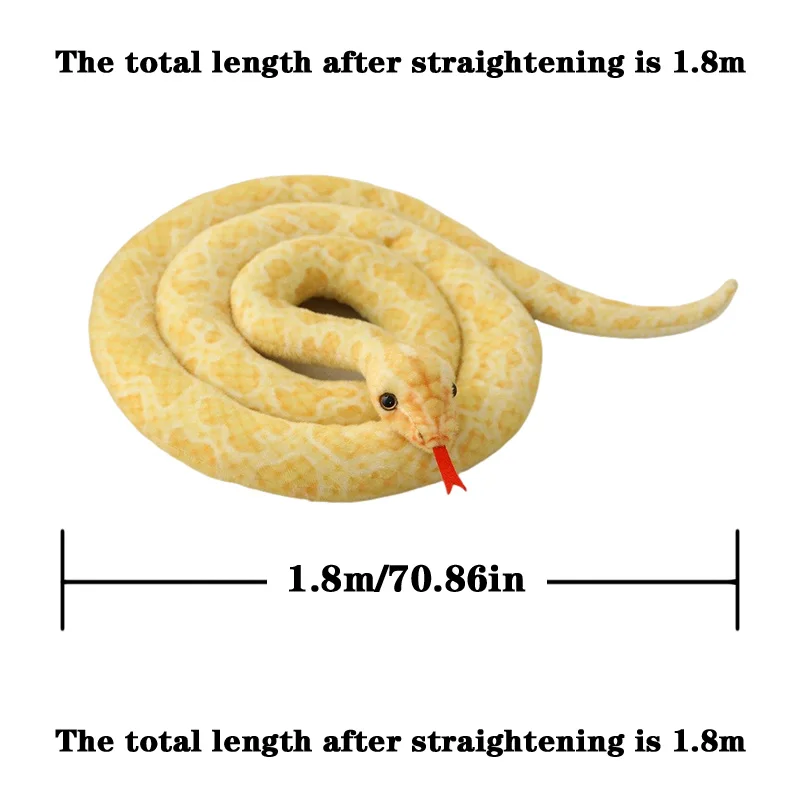 Mushroom Bear Ultra Soft Lifelike Snake Plush Toy - Realistic Reptile Stuffed Animal with Vivid Pattern, Multiple Colors (Green/