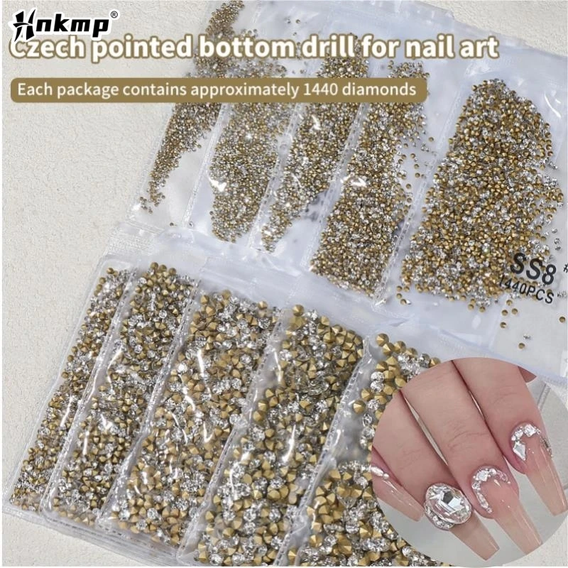 Nail Sharp Bottom Diamond Decoration Flashy Stereoscopic Rhinestone Nail Accessories Nail Painting Nail Salon Nail Artists