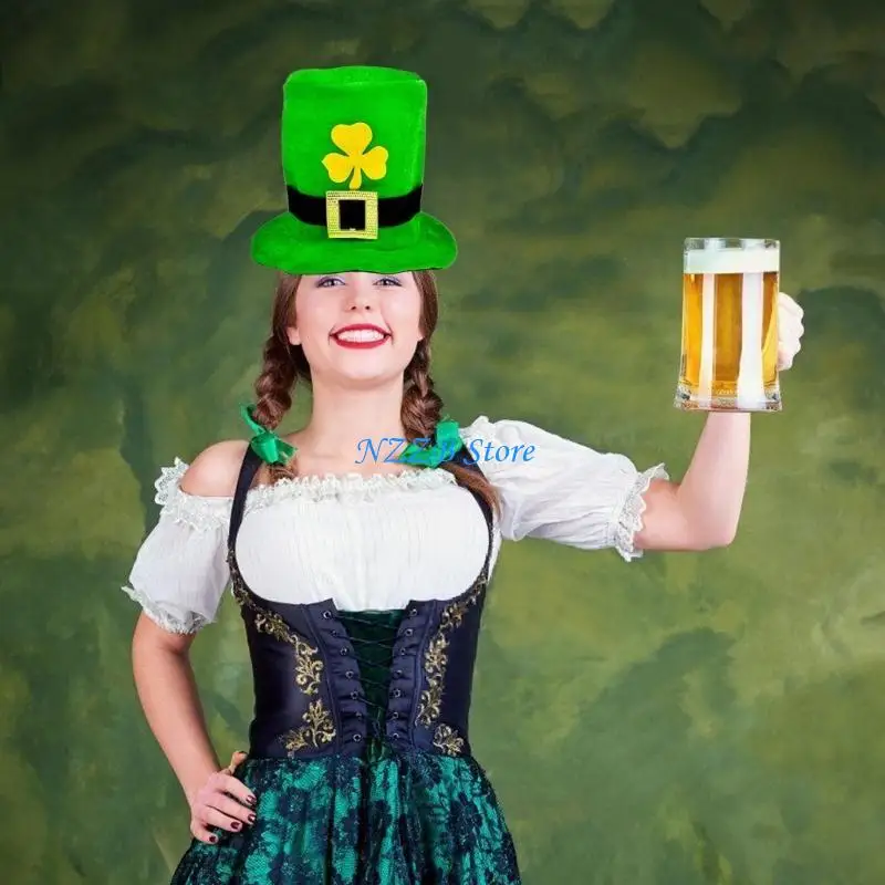 

T21F Cosplay Performances Hat Festival Celebration Hat Stylish Green Halloween Hat