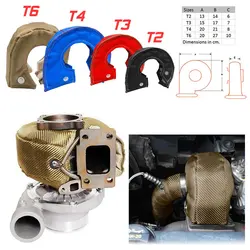 Couverture turbo en titane, bouclier thermique, chargeur de barrière rond, T2, T25, T28, GT28, GT30, GT35