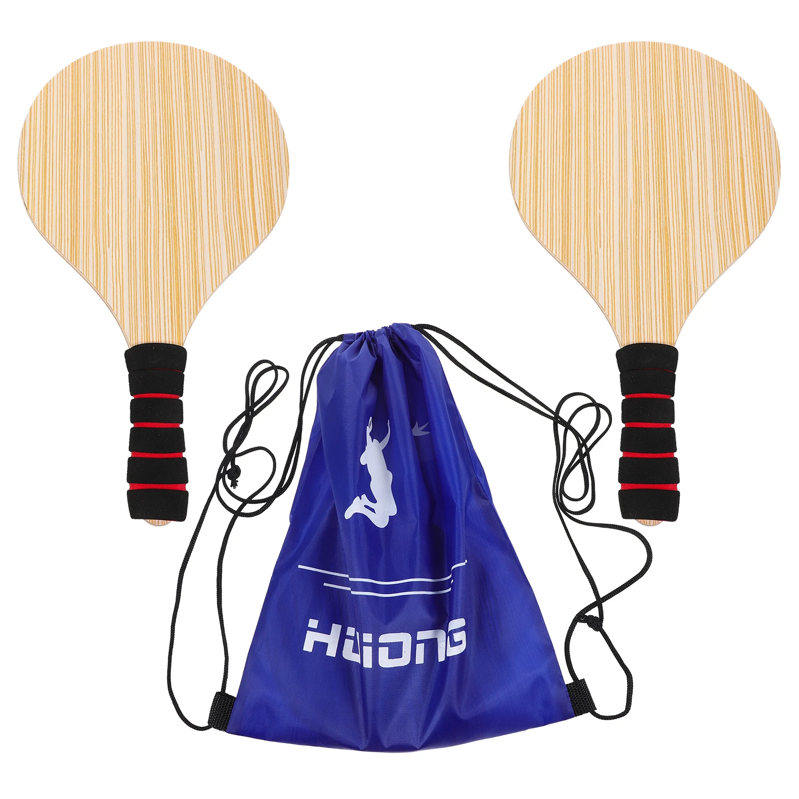 1 Set Volano Racchette Racchette da badminton in legno Palline da spiaggia Palette da gioco con pallone da spiaggia Palette da gioco Forniture per