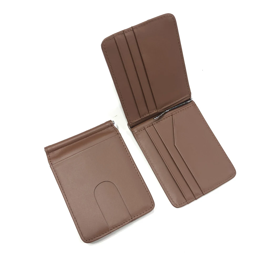 Luxuriöser Geldclip aus Rindsleder für Herren, mit individuellem Namen, 100 % echtes Leder, Damen-Bifold-Kurzgeldbörse, personalisiertes Geschenk, schlanker Retro-Kartenhalter – Detail 14