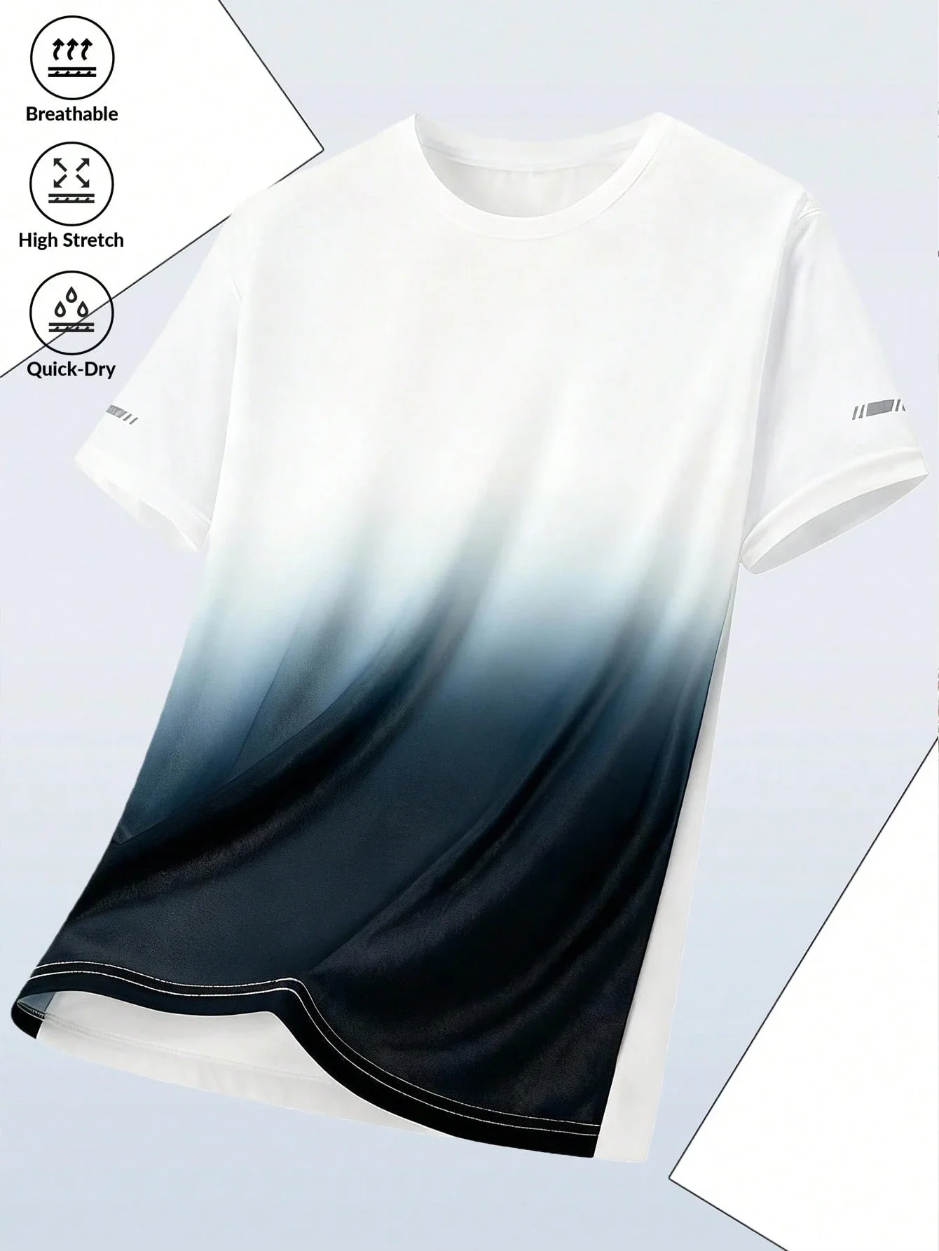 

Mens Running T-Shirt Breathable Quick Dry Sports Tee