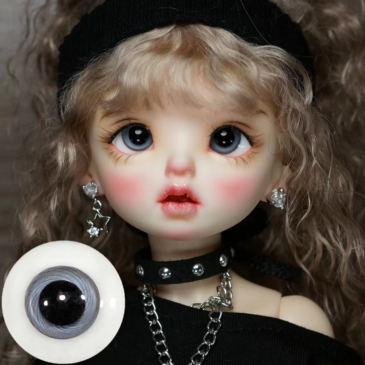 BJD Doll Eye for 1/3 1/4 1/6 1/8 size OB11 doll 12mm 14mm 16mm small iris new gray-blue grain glass eyes for men and women