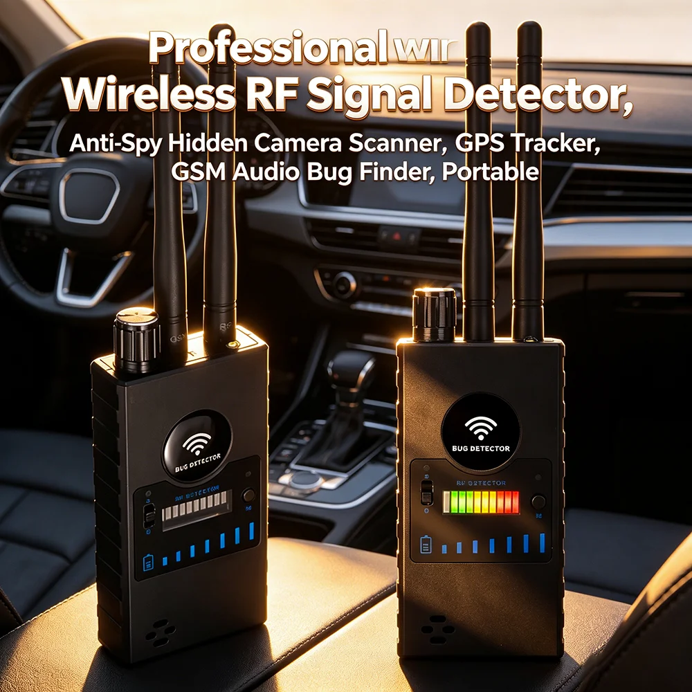 プロ仕様ワイヤレスrf信号検出器、盗撮カメラ発見器、gps追跡装置、gsm盗聴器発見器、ポータブル