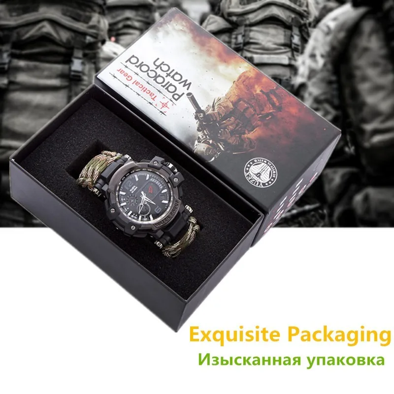 Watch Multifunctional Waterproof Military Tactical Paracord Watch Bracelet Camping Hiking Emergency Gear EDC часы женские