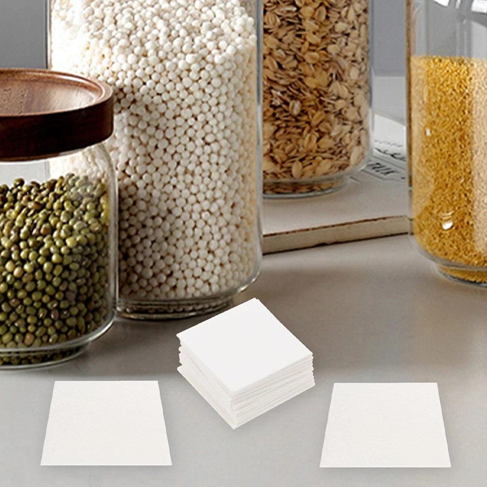 

100Pcs Plant Dehumidifying Sheets 3Cm White Felt Circles for Biscuit Cans Chip Containers Moisture Absorber to Keep Snacks Fresh