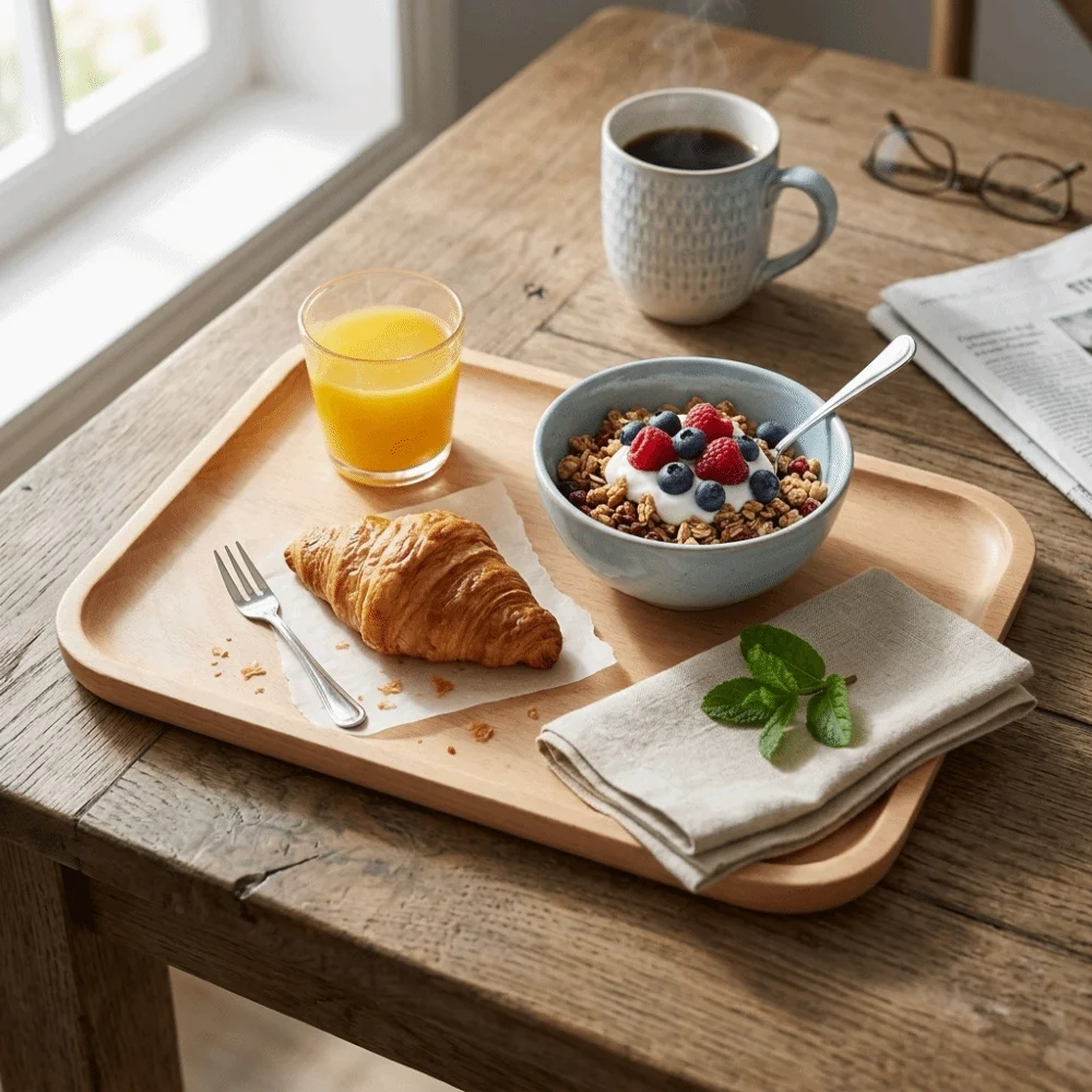 Regular Rectangular Serving Tray Flat Smooth Thickened Sturdy Kitchen Utensil Anti-spill Edge Anti-deform Structure