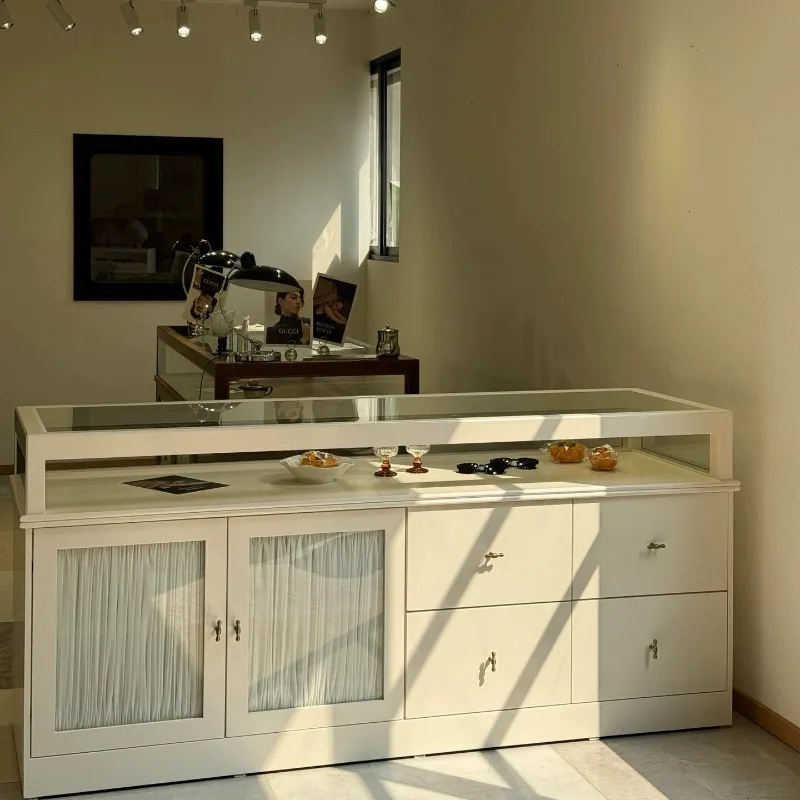 

Korean clothing store Nakajima table display cabinet women's clothing store bar counter cashier Nakajima table running water