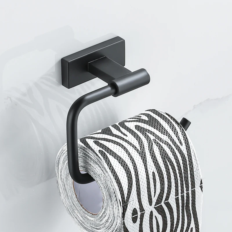 Black Stainless Steel Toilet Paper Holder Wall Mounted Washroom Organizer Tissue Storag Roll Hanger House Bathroom Accessories