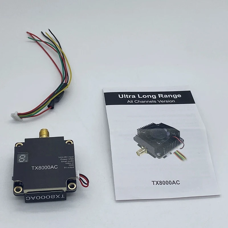 5.8G 8W 96CH TX8000AC Ultra Long Distance Analog Image Transmitter FPV VTX Compatible with TBS Crossover Drone