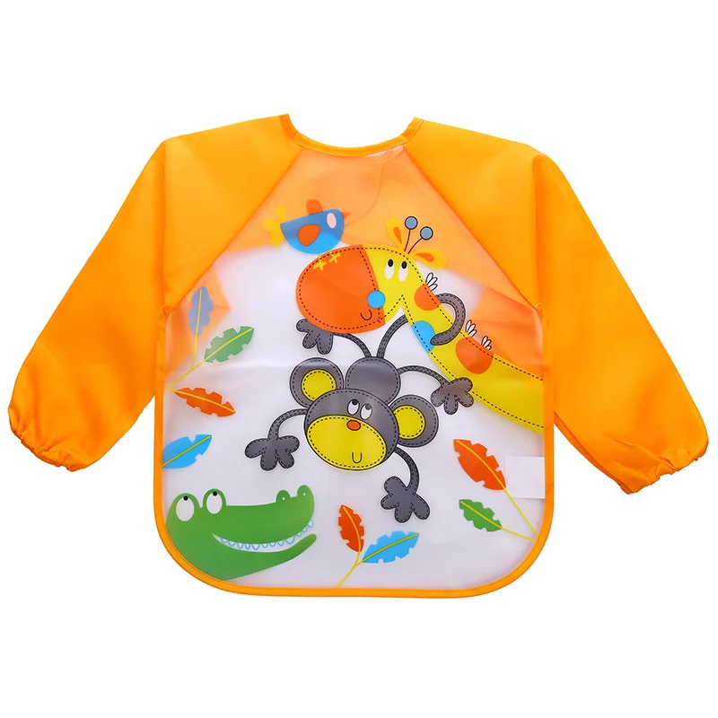 0-4 Years Baby Bibs Waterproof Kid Eating Clothing Children\'s Long Sleeves Feeding Smock Bib Baby Apron Bandana Bibs Clothes