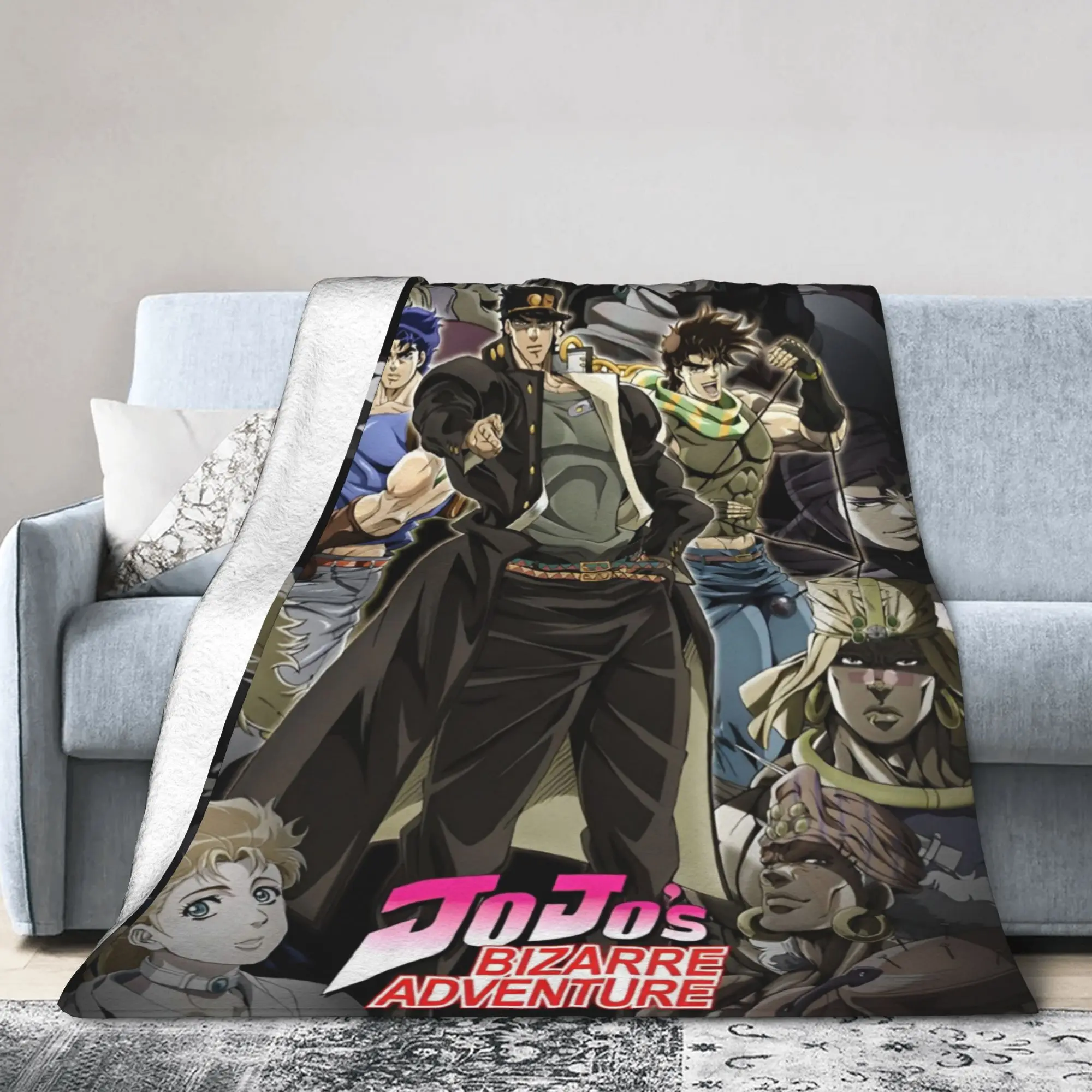 JoJos Bizarre Adventure  Blankets Fleece anime manga Relax Super Soft Throw Blanket for Bed Bedspread
