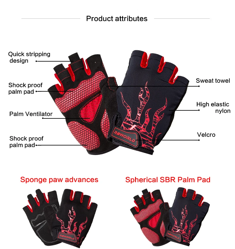 Herren MTB Bike Motocross Handschuhe Halbfinger-Radfahrhandschuhe Luvas Guantes für Fahrrad – Detail 3