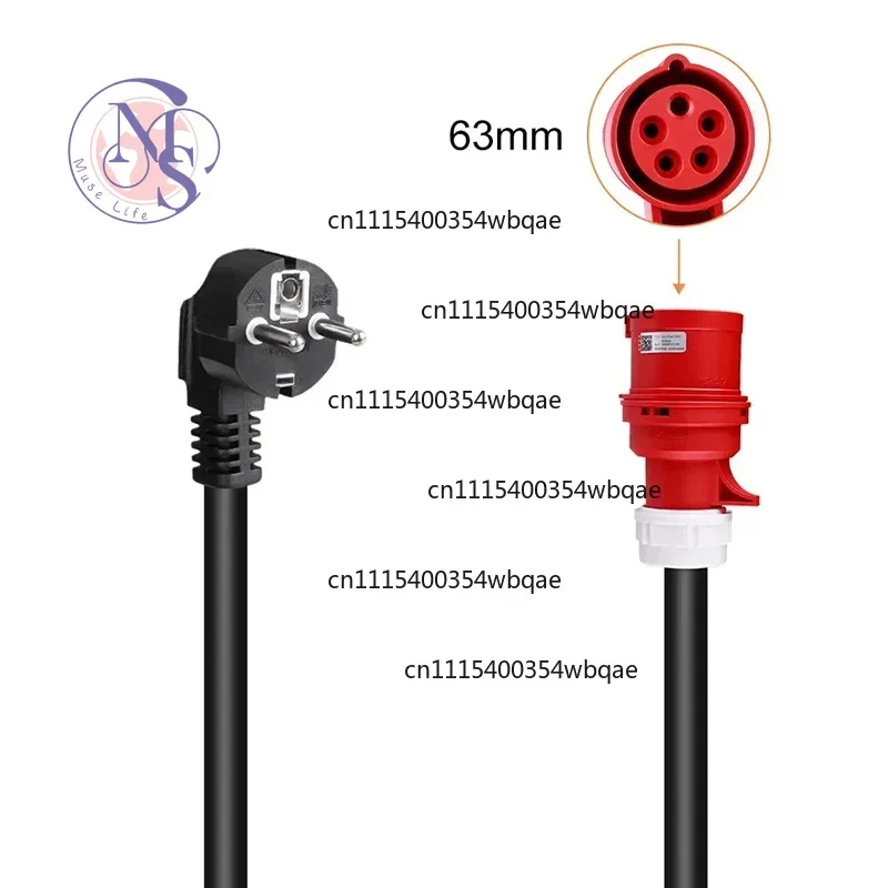 ZOCI-FOR-16A/32A 3 Phase EV Charger Adapter Schuko Plug To 5Pin CEE Red Female Connector