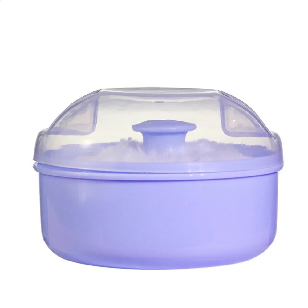 Portable Infant Baby Kids Powder Puff with Storage Box - Random Color