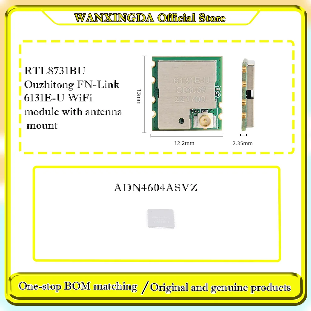 

ADN4604ASVZ RTL8723DU RTL8731BU FN-Link 6131E-U WiFi module with antenna mount