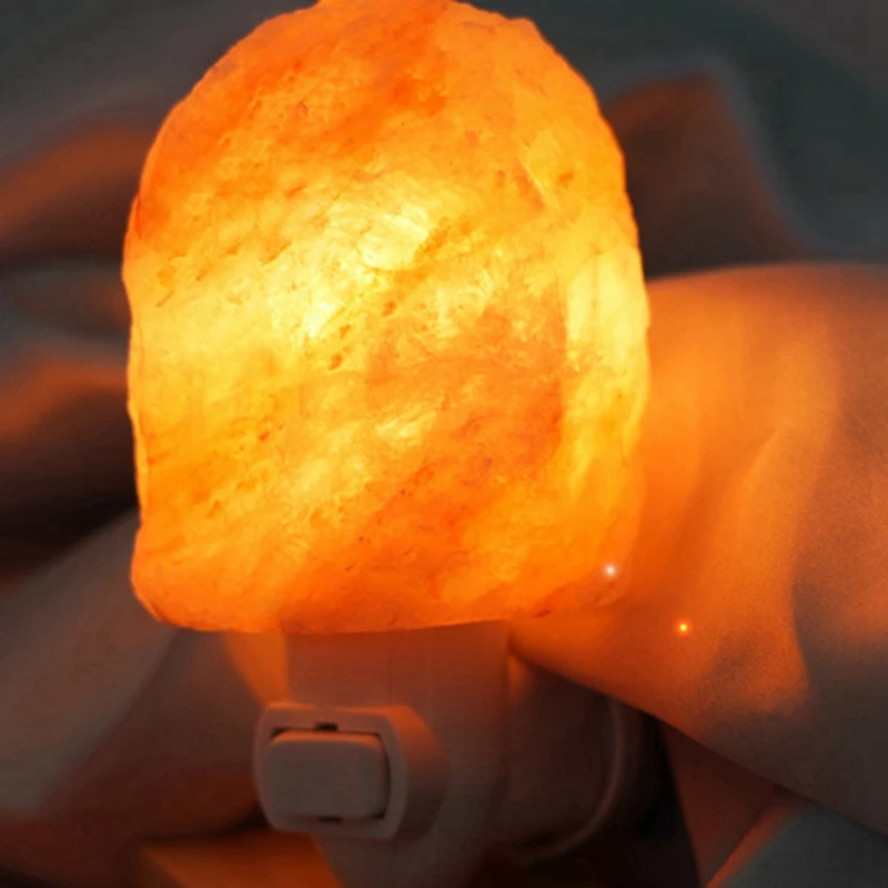 ABAE-Himalayansalt Lâmpada Luz Noturna-Feita à Mão, Plugue Rotativo, Himalayancrystal Salt Lamp Atmosphere Light US Plug