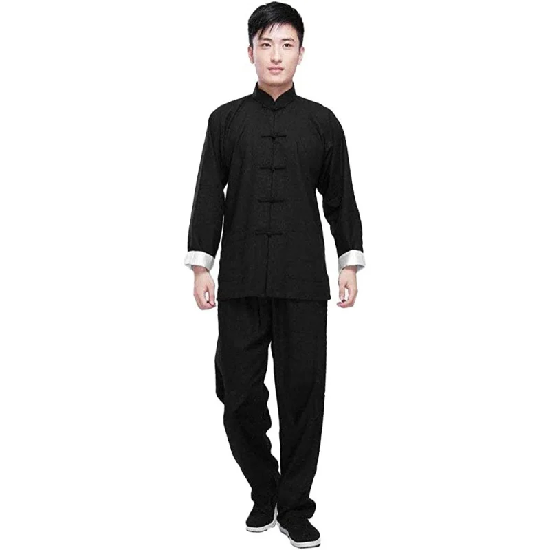 Lateronon Kung Fu Uniform Kleding-Chinese Traditionele Vechtsportvleugel Chun Tai Chi Trainingsdoeken