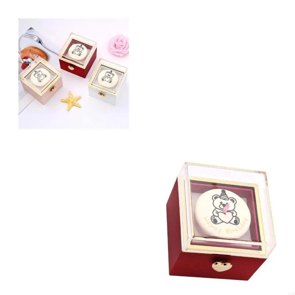 

Коробка для колец с медведем, миниатюрный торт на день рождения для подруги, коробка для сюрпризов, износостойкий держатель для