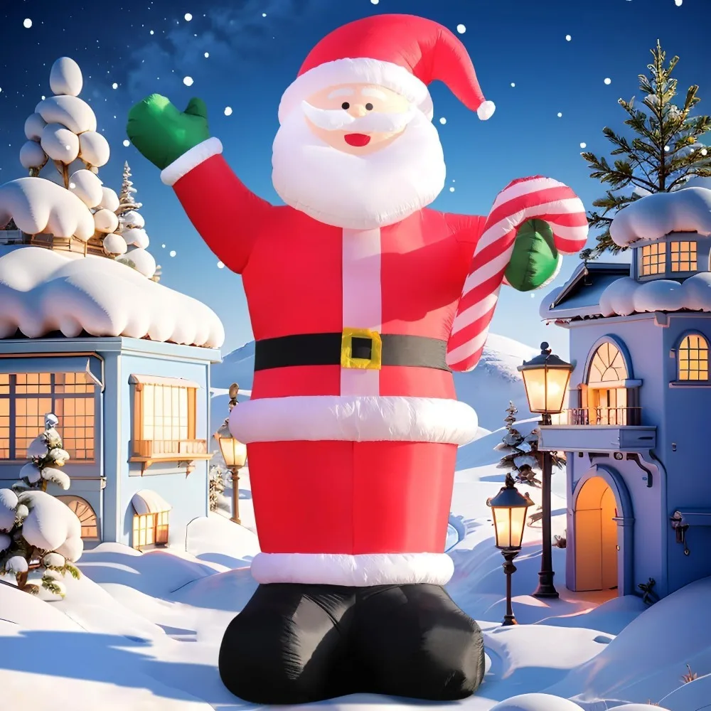 

14 FT Huge Christmas Inflatable Outdoor Decoration Santa Claus, LED Lights Holiday Blow Up Yard Decoration for Garden