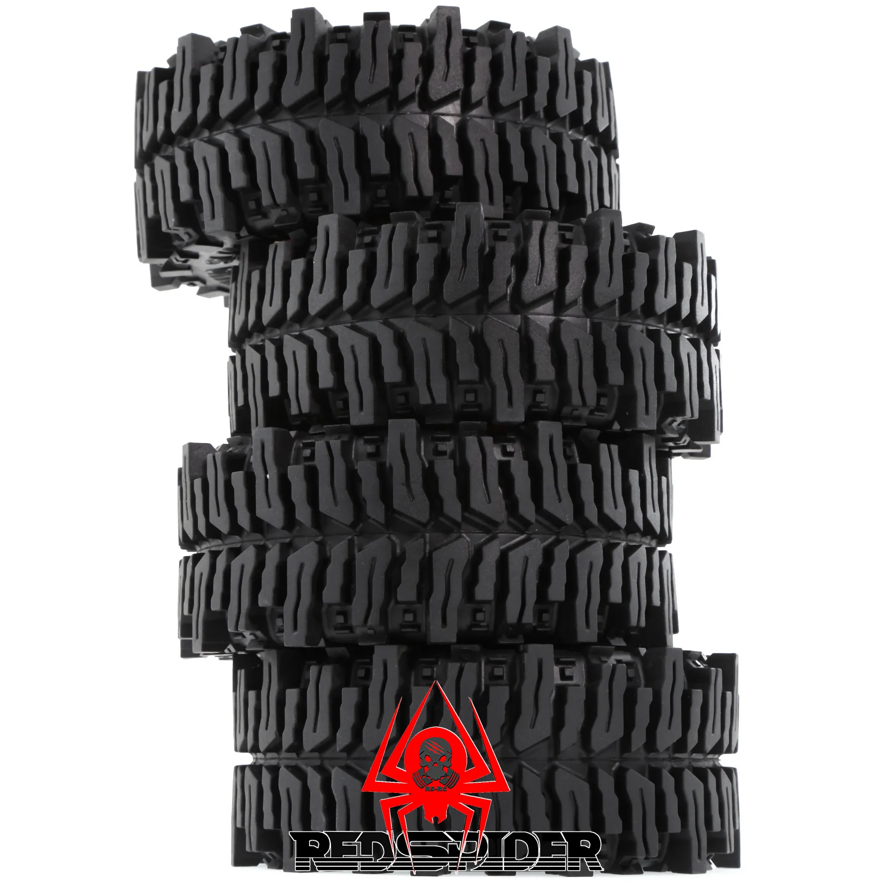 RED SPIDER 4Pcs 2.2 Inch RC Rubber Offroad Tires With Foam Inserts 1/10 RC Crawler Truck Tyres Fit TRX4 SCX10 Wraith