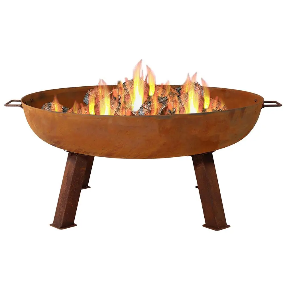 

Cast Iron Heavy Duty Fire Pit for Outside Wood Burning Outdoor Fire Pit Bowl with Handles 34 Rust