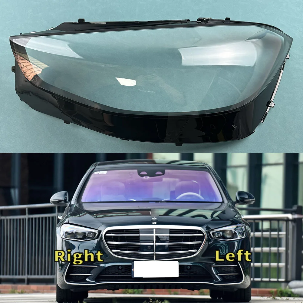 

For Mercedes-Benz S-Class W223 S320 S450 S500 2021-2023 Headlamp Transparent Cover Lampshade Headlight Shell Lens Plexiglass