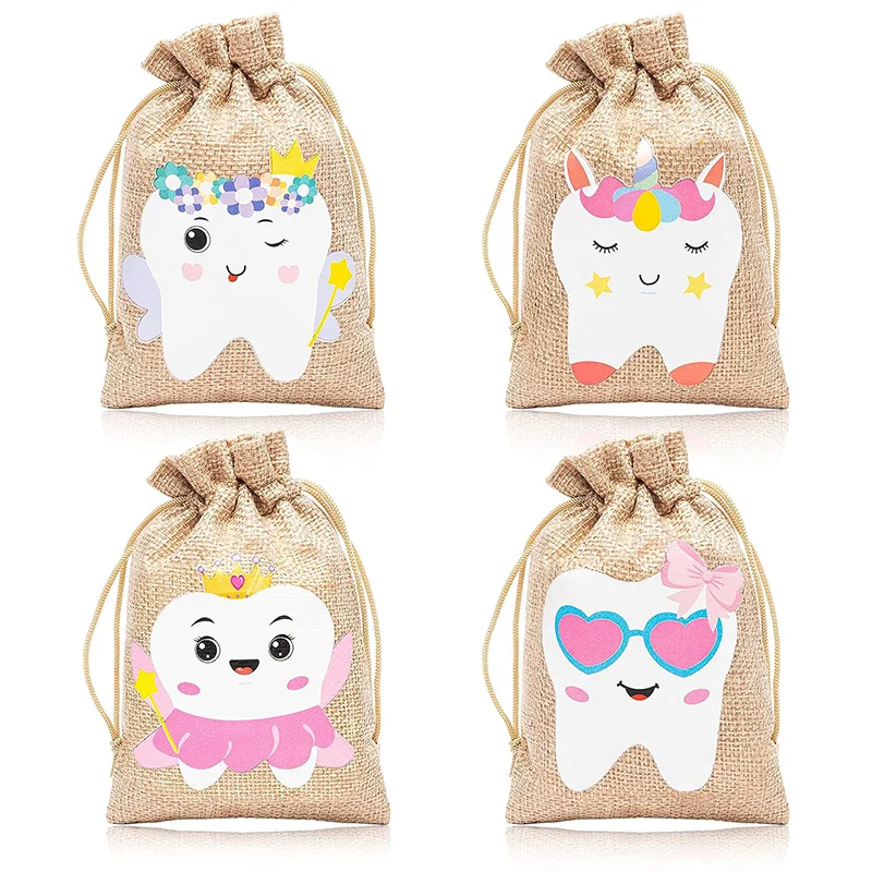 Tooth Fairy bags Teeth Container Box Keepsake kid boy girl birthday baby shower kindergarten School Party Costume Cosplay gift