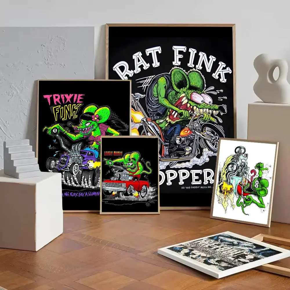 Green Mouse Culture Rat Fink Poster Gift with prints Home bedroom living room decoration promotion and display