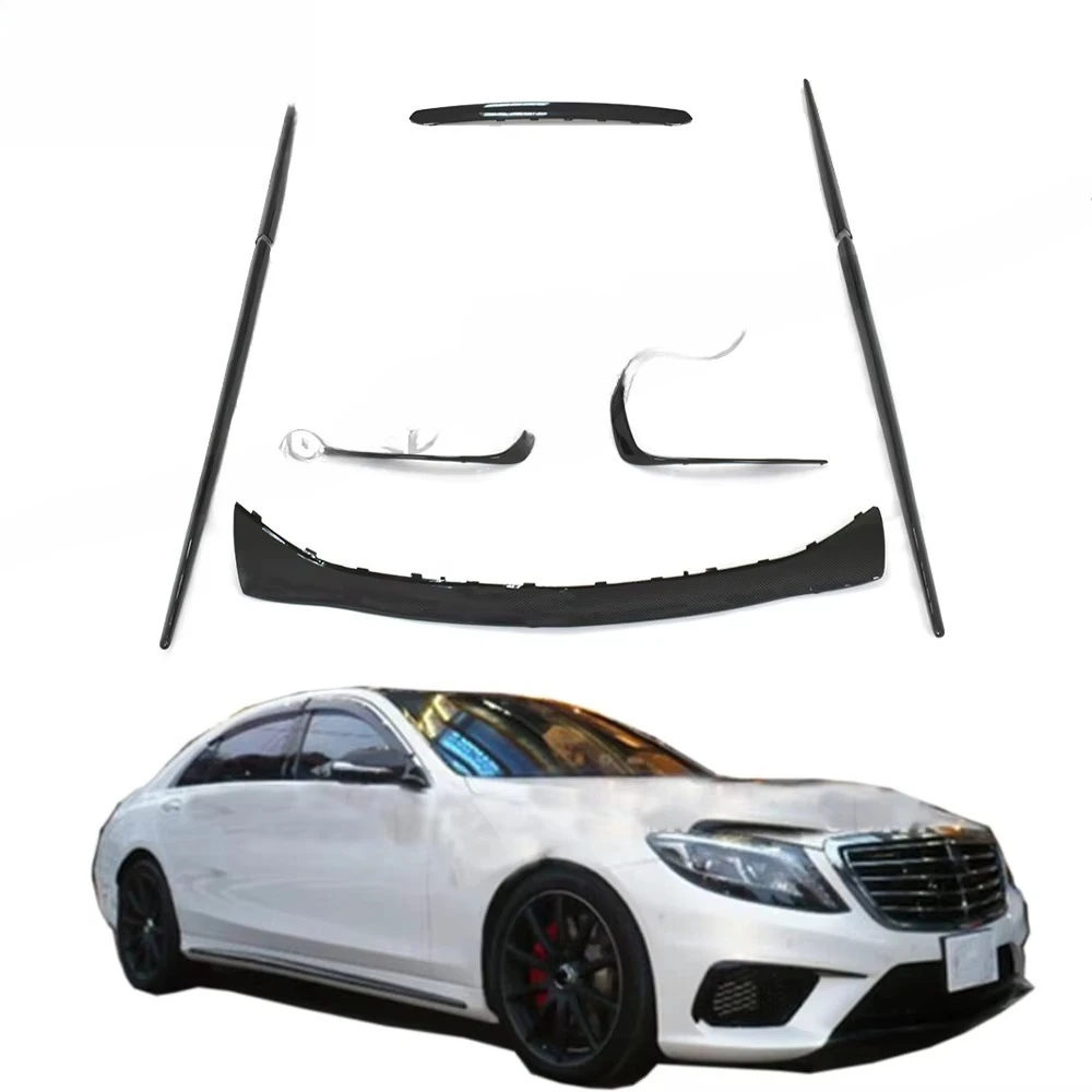 

S Class W222 OEM Style Body Kit 2014-2017Y Carbon Fiber Front Lip Rear Diffuser With Exhaust Tips Front Canards Side Skirts