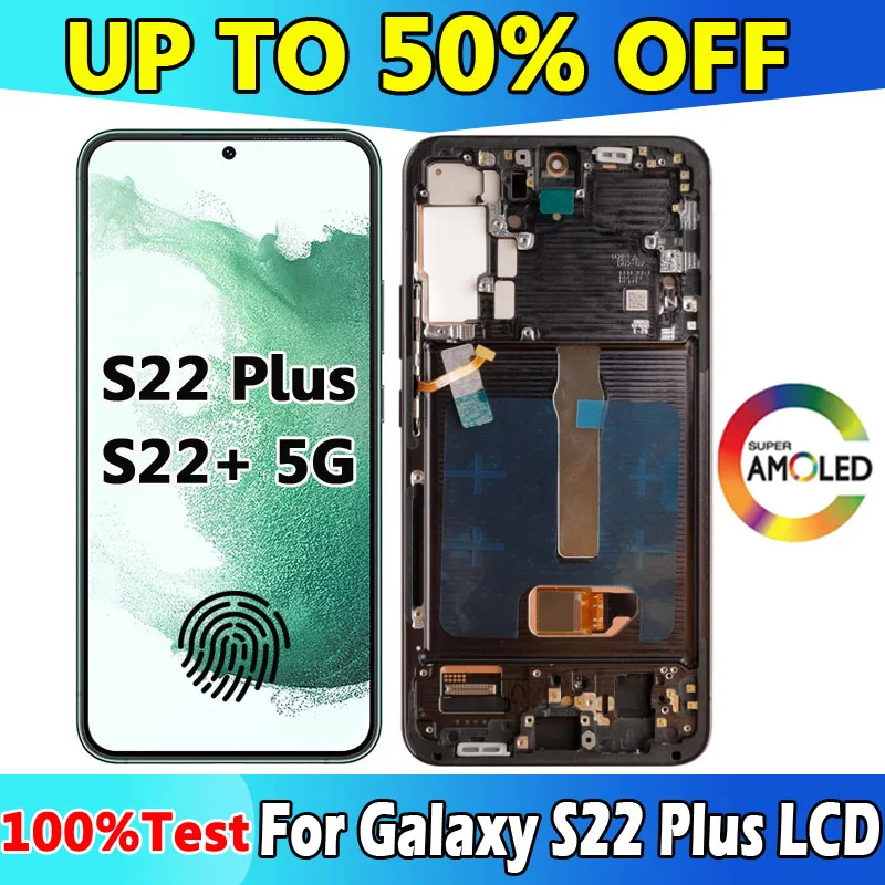 6.6\'\' AMOLED S22+ 5G LCD For Galaxy S22 Plus 5G LCD Display SS906B/DS S906U S906W S906N S906E LCD Display Touch Screen Assembly