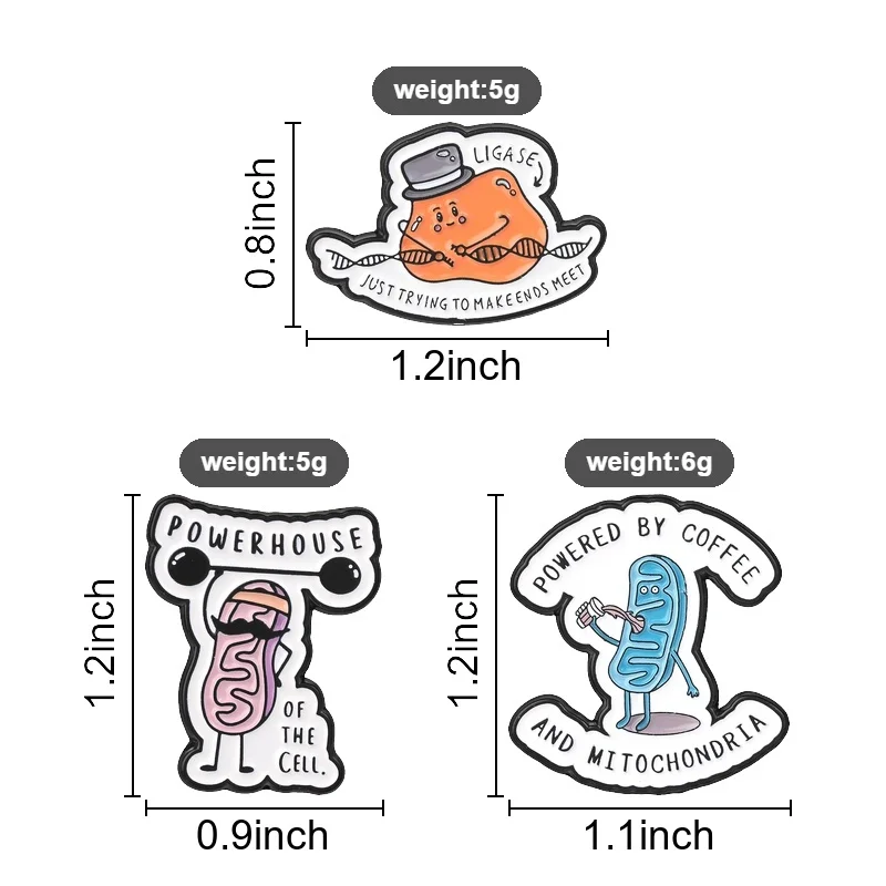 Ligase Just Trying To Make Ends Meet Enamel Pin, DNA Enzyme Biologist Brooch For Biology Students And Science Nerd Style