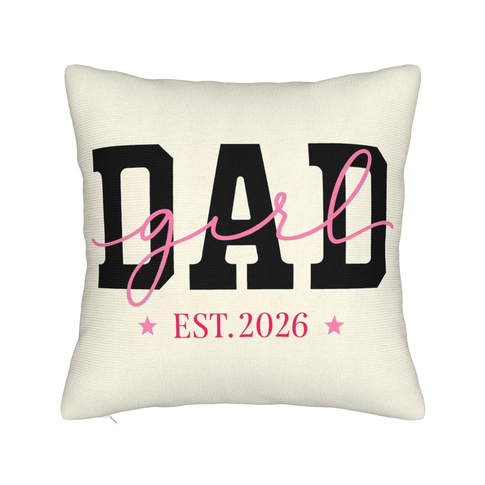 Father Day Dad Est 2026 Papa Pillow Case  Vintage Pillow Cover Square Pillowcases For Sofa Car Home Decor