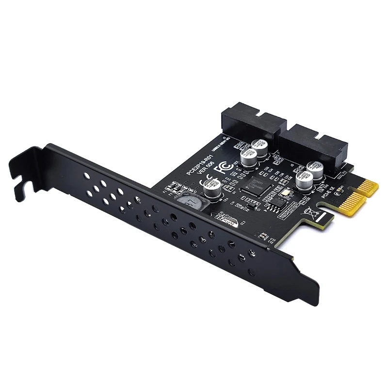 PCI-e to 2 Ports 19Pin USB 3.2 Gen1 5Gbps Riser Card PCIe to Dual Internal 20Pin PCI Express Card Converter Adapter for Computer