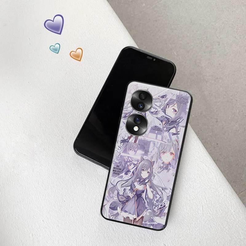 Black Soft Phone Case for Honor Magic5 Pro X7b X8b X9b X6 X7 X8 X9A X6a X8a 90 70 Genshin Impact Pixel 6 7 8 6a 7a 8a Cover image 3
