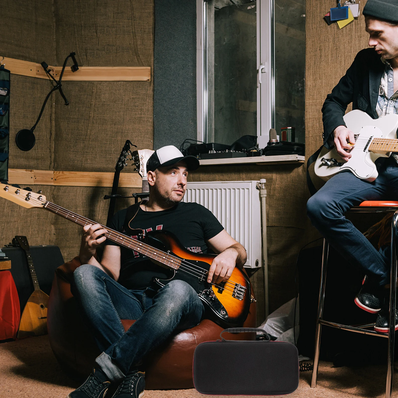 1 قطعة حامل ميكروفون متين وخفيف الوزن وسعة كبيرة حقيبة تخزين واقية محمولة مضادة للضغط