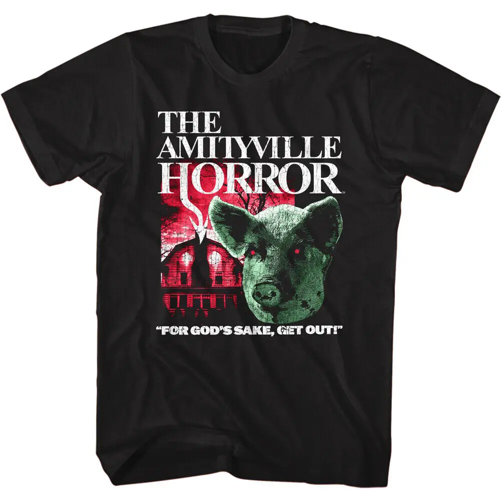 The Amityville Horror Movie Red Glow House For God's Sake Get Out Men's T Shirt