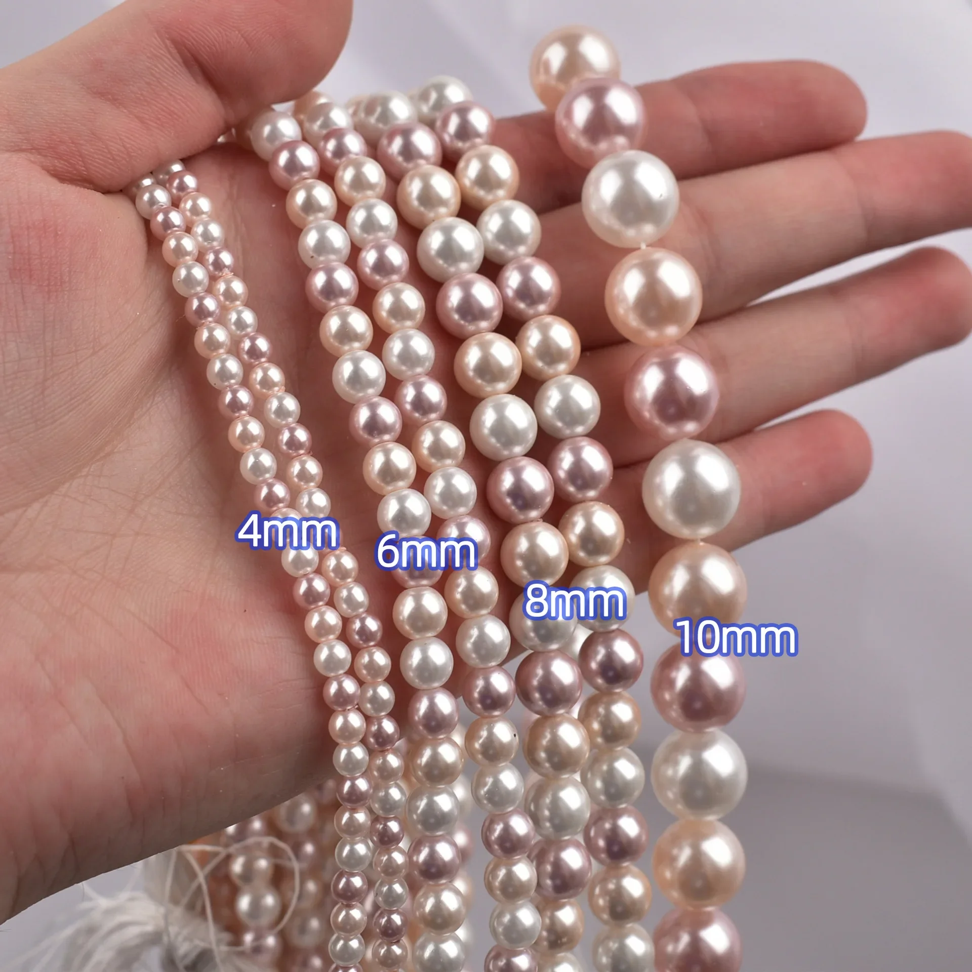 

Round Imitation Pearl Freshwater Shell Loose Spacer Beads for Jewelry Making DIY Necklace Bracelet Accessories