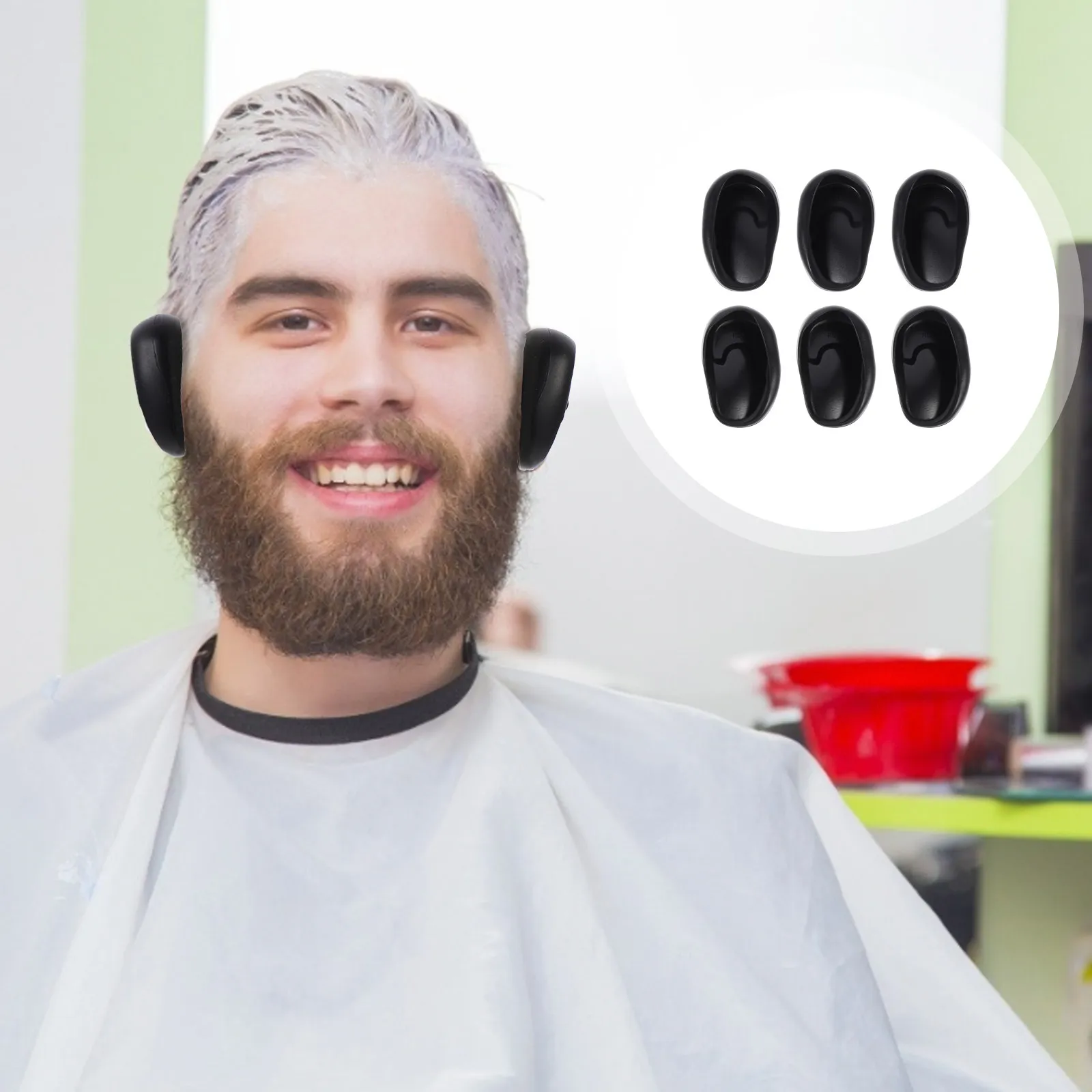 

Набор из 6 защитных накладок для ушей при окрашивании волос, гипоаллергенные, для мытья головы и ухода за волосами, многоразовые, профессиональные аксессуары для салонов