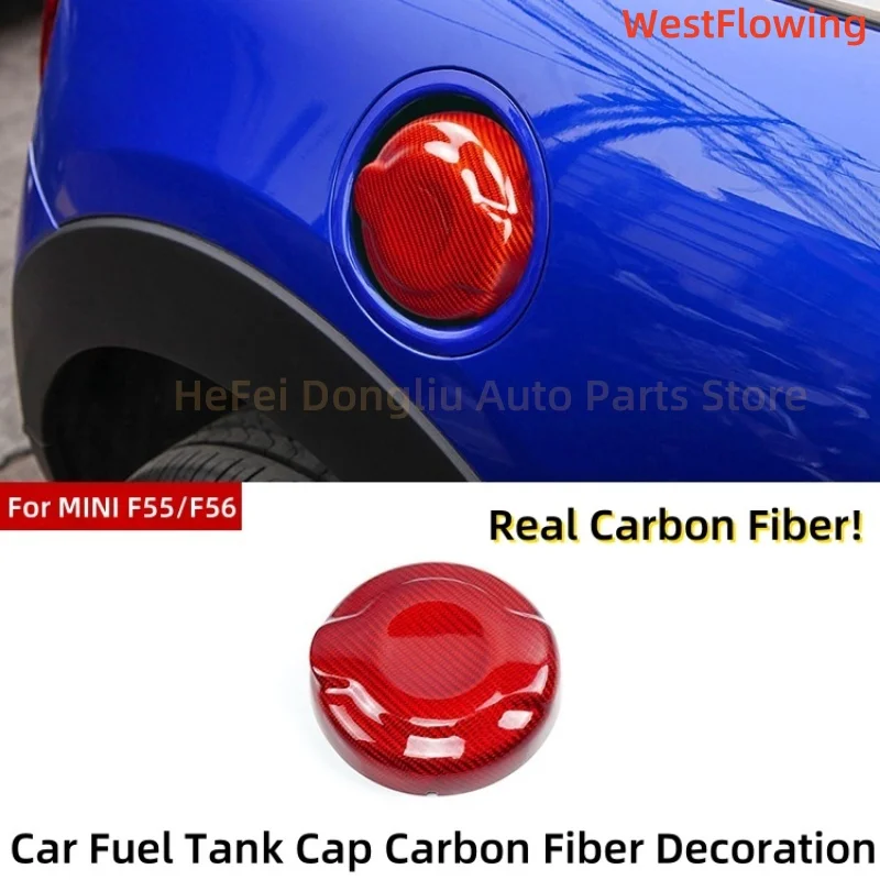 

Car Fuel Tank Cap Cover Real Carbon Fiber Decoration For MINI Cooper F55 F56