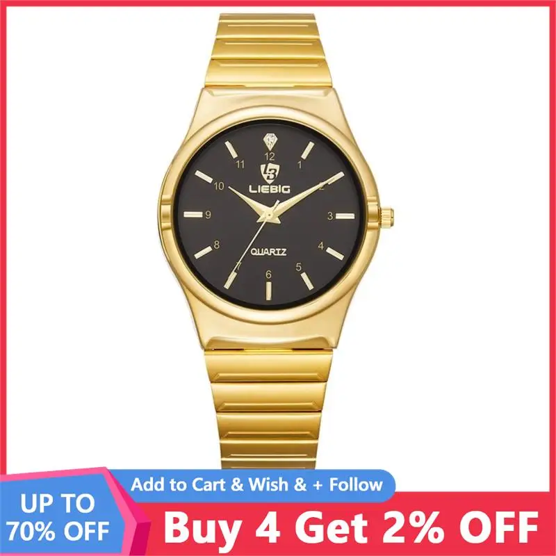 LIEBIG Brand New Men's Watches Luxury Golden Quartz Stainless Steel Bracelet Waterproof Wristwatches relogio masculino Clock