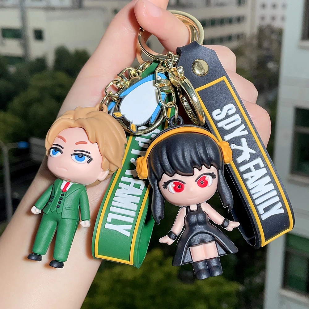 Spy X Family Aesthetic Keychain Anime Figures Twilight Anya Yor Loid Forger Key Chain 3D Soft Silicone Backpack Keyring Pendant