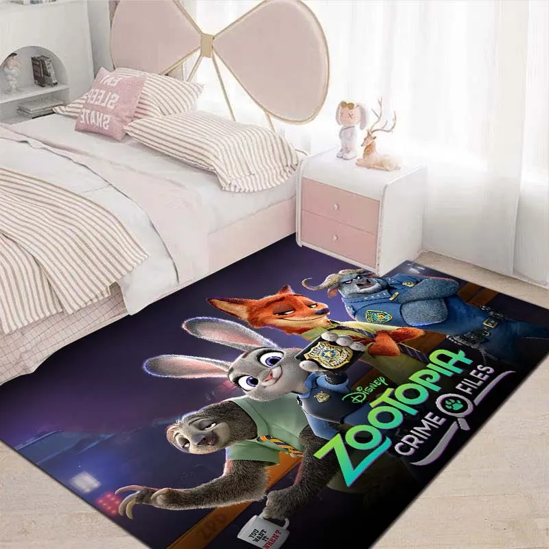 Zootopia Judy And Nick Printing Carpet and Rug Living Room Bedroom Soft and Comfortable Decorative Carpet